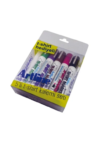 artline Shirt Marker Tişört Markörü Seti (5 Pastel Renk ve Hediye Tişört) ürün görseli 1