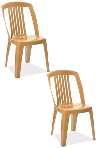 Papatya Favori Sandalye Teak 2li - Plastik Bahçe Balkon Sandalyesi ürün görseli 1