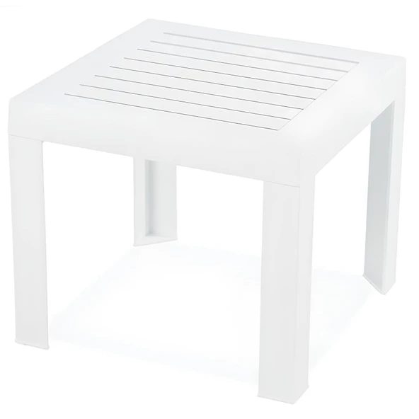 Papatya Suda Plastik Sehpa Beyaz 40x40x35 cm - Taşınabilir Demonte Yapı ürün görseli 1