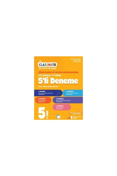 5. Sınıf Classmate Süreç Izleme ve Gelişim Değerlendirme 5 Li Deneme ürün görseli 1