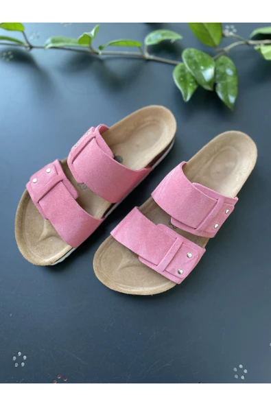 Land of Cork Anatomik Unisex Doğal Mantar Taban Süet Terlik ürün görseli 1