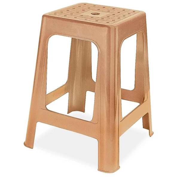 Papatya Mercan Plastik Tabure Teak - Bahçe Balkon Taburesi - Resim 5