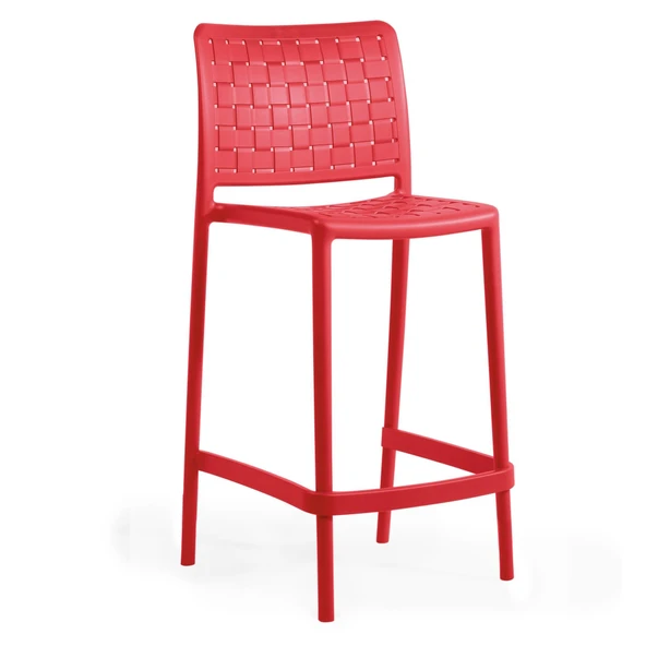 Papatya Fame Bar Sandalyesi 65 cm Kırmızı - Kolçaksız ürün görseli 1