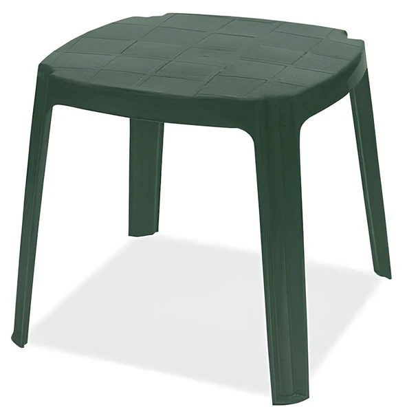 Papatya Royal Plastik Sehpa Koyu Yeşil 48x48x43 cm - İstiflenebilir, UV Korumalı ürün görseli 1