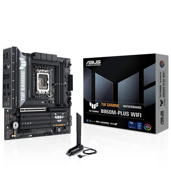 ASUS TUF GAMİNG B860M-PLUS Wİ-Fİ INTEL LGA1851 DDR5 MİCRO ATX ANAKART ürün görseli 1