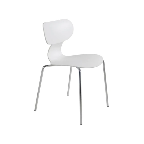 Papatya Yugo S Sandalye - Metal Ayak & Beyaz Font ürün görseli 1