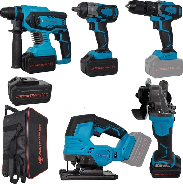 CATPOWER AKÜLÜ SET DARBELİ VİDALAMA KIRICI DELİCİ AVUÇ TAŞLAMA -4150 ürün görseli 1