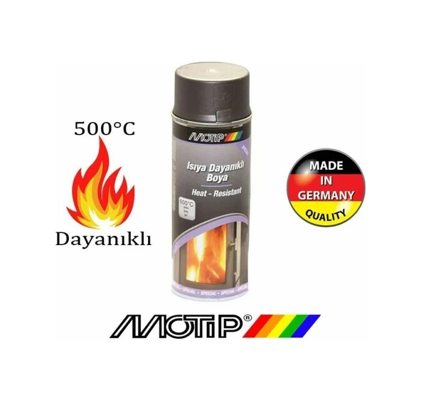 MOTİP ISIYA DAYANIKLI SPREY BOYA ANTRASİT GRİ 400 ML ürün görseli 1