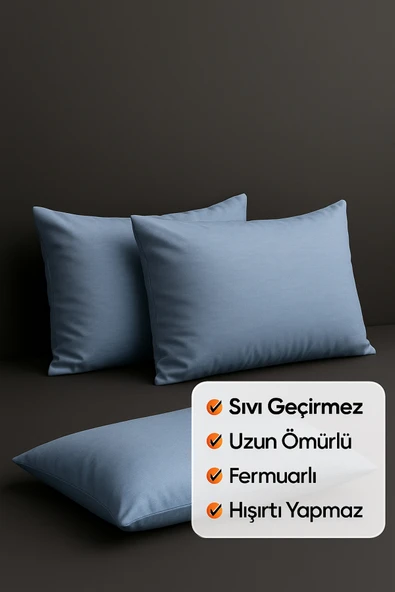 2'li Fermuarlı Sıvı Geçirmez Yastık Alezi Yastık Koruyucu ürün görseli 1
