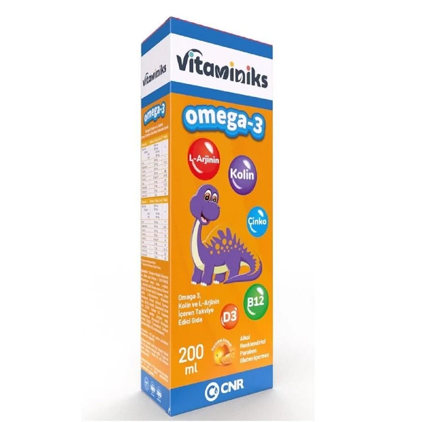 Vitaminiks Omega 3 Kolin ve L Arjinin Sıvı 200ml ürün görseli 1