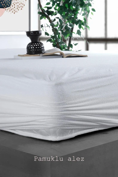 Pamuklu Fitted Full Kenar Su Sıvı Geçirmez Yatak Koruyucu Alez Çarşaf Beyaz 60x120 ürün görseli 1
