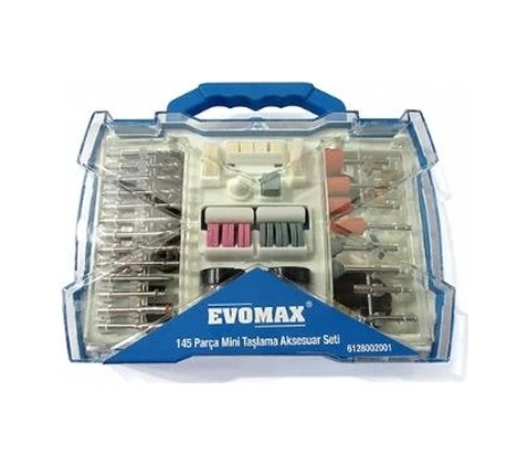 EVOMAX MİNİ TAŞLAMA AKSESUAR SETİ 145 PARÇA 6128002001 ürün görseli 1