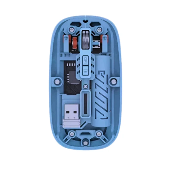 Şeffaf Tasarım Kablosuz Şarjlı Mouse (Bluetooth + USB Çift Mod) - Resim 7
