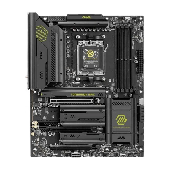 MSI MB MAG B850 TOMAHAWK MAX WIFI AM5 DDR5 8400MHZ(OC) HDMI 4x M.2 USB 10Gbs 5G LAN WI-FI 7 ATX ürün görseli 1
