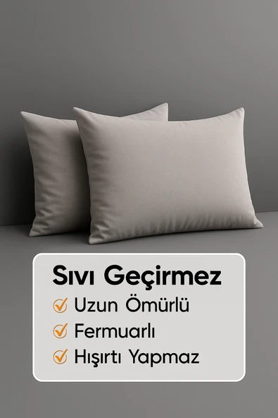 2'li Fermuarlı Sıvı Geçirmez Yastık Alezi Yastık Koruyucu ürün görseli 1
