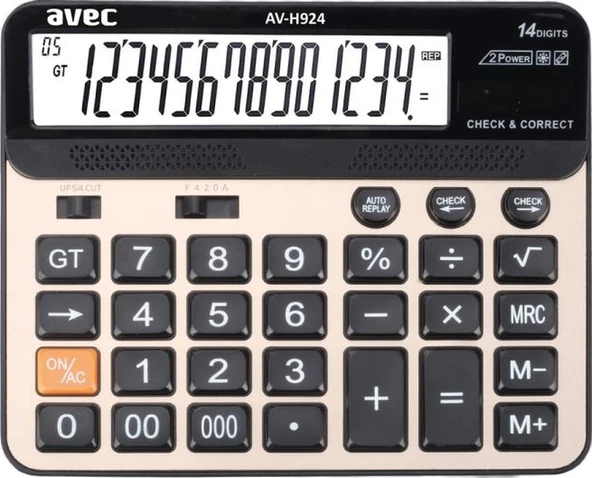Avec Av-h924 Hesap Makinesi Beyaz - Siyah ürün görseli 1