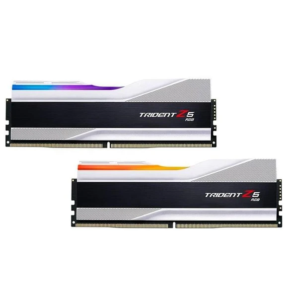 Gskıll Trident Z5 Rgb Silver Ddr5-6000Mhz Cl30 64Gb (2X32Gb) F5-6000J3040G32Gx2-Tz5Rs ürün görseli 1