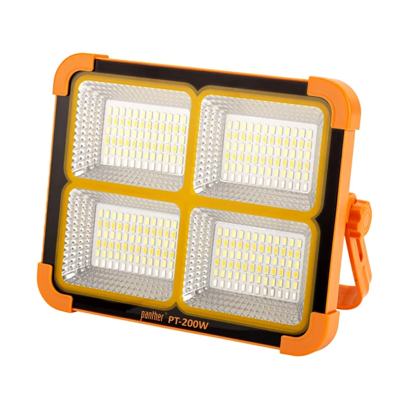 PANTHER PT-200W USB Şarjlı Solar Projektör 288 SMD LED 4000 Lumen 5 Işık Modu Powerbank Mıknatıslı Kamp & Acil Durum Lambası ürün görseli 1