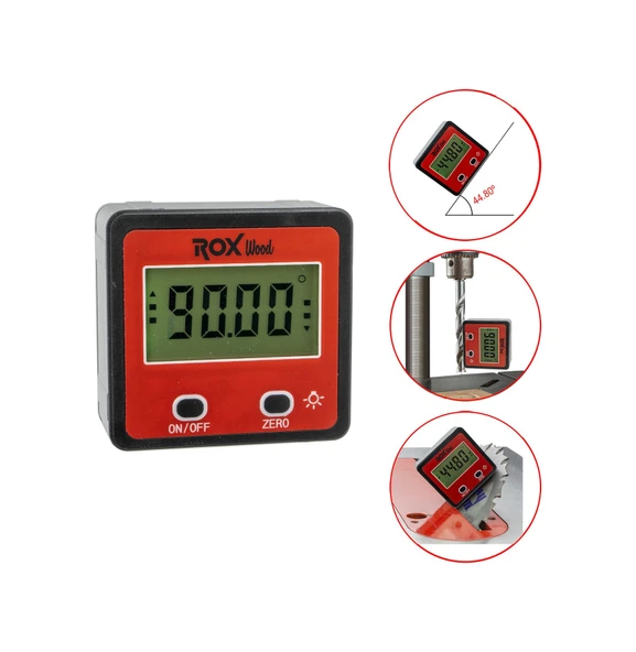 Rox Wood 0095 Mıknatıslı Dijital Açı Ölçer 56 Mm ürün görseli 1