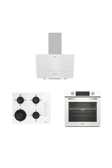 Altus Ala 322 W Fırın 189 Dw Ocak 527 W Davlumbaz Beyaz Cam Ankastre Set ürün görseli 1