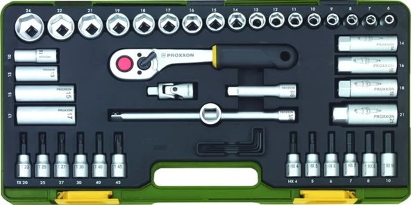 Proxxon 23282 3/8" Cırcır Kollu 47 Parçalı Lokma Ve Bits Takımı ürün görseli 1