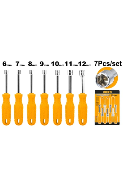 Ingco Hknsd0701 Somun Tornavida Seti 7'li ürün görseli 1