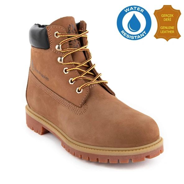 Hush Puppies Helppo 725812 Gerçek Deri, Anatomik, WaterResist Erkek Bot Tarçın ürün görseli 1