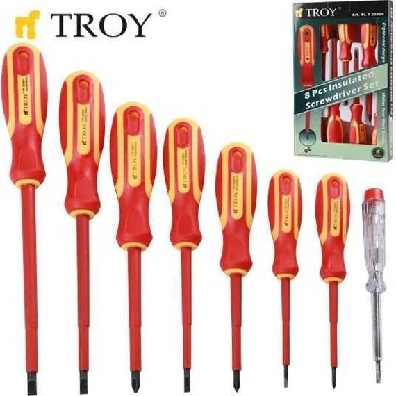 Troy 22306 İzoleli Tornavida Seti 8 Parça ürün görseli 1