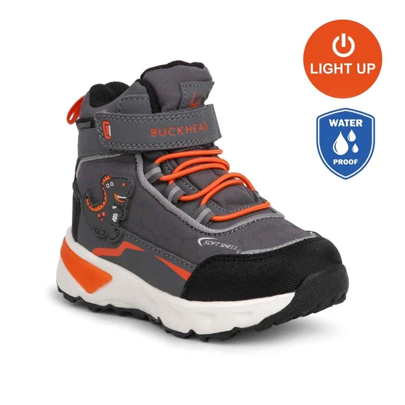 Buckhead 3036 T-Rex WATERPROOF-IŞIKLI Anatomik Çocuk Bot Gri ürün görseli 1