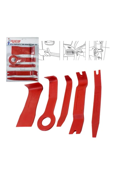 Rico PVC Döşeme ve Trim Sökme Takımı - 5 Parça Set Rc 1301 ürün görseli 1