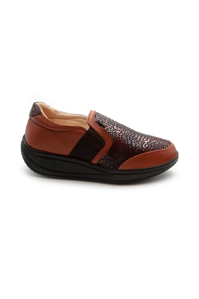 Dr.Comfort 5013 Ortopedik&Therapeutic Rocker Bottom Kadın Deri Ayk. Taba-Kahve Crocco ürün görseli 1