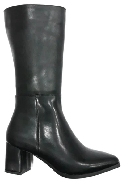 PUNTO 343035 Kadın Fermuarlı 6 cm Topuklu Çizme ürün görseli 1