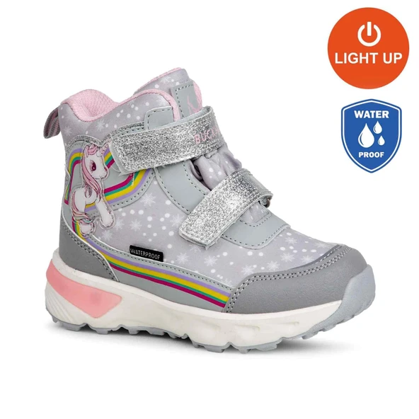 Buckhead 3033 Unicornie WATERPROOF-IŞIKLI Anatomik Çocuk Bot Gri ürün görseli 1