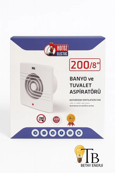 HOROZ ELECTRIC 200  8 BANYO & WC ASPİRATÖRÜ ürün görseli 1