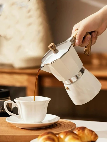 Mokapot 6-cup (Beyaz) - Resim 3