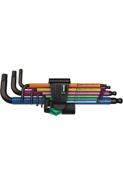 Wera 05073593001 950/9 Hex-Plus Milticolor 1 SB Çok Renkli Allen Anahtar Takımı 9 Parça ürün görseli 1