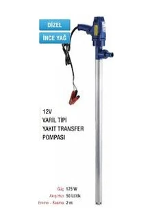 12 Volt Varil Tipi Yakıt Transfer Pompası Dizel - İnce Yağ ürün görseli 1