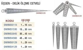 DW ÜÇGEN DELİK ÖLÇME CETVELİ 45-60 MM ürün görseli 1