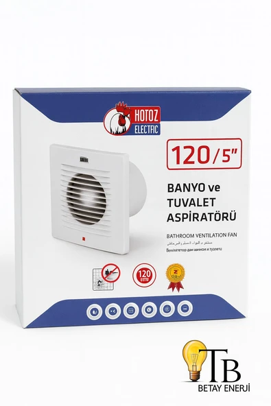 HOROZ ELECTRIC 120 5 BANYO & WC ASPİRATÖRÜ ürün görseli 1