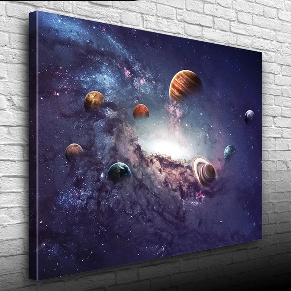 Gezegenler Gri Tonlarda Kanvas Tablo 50 x 70 ürün görseli 1