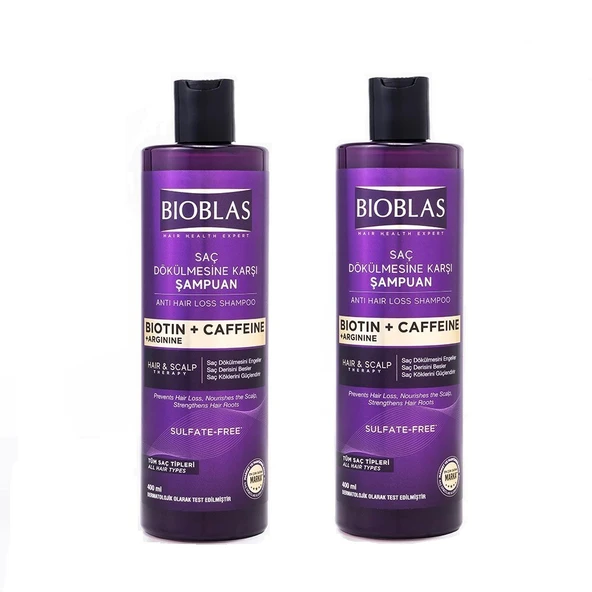 Bioblas Biotin + Kafein Saç Dökülmesine Karşı Şampuan 400 ml 2 ADET ürün görseli 1
