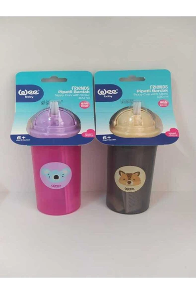 WEE BABY FRIENDS PİPETLİ BARDAK 300 ML] ürün görseli 1