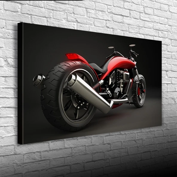 Kırmızı Naked Motor Kanvas Tablo 60 x 120 ürün görseli 1