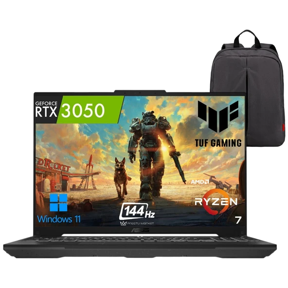 Tuf Gaming A15 FA506NCR-HN007W P3 Amd Ryzen™ 7 7435HS 24GB Ram 512GB SSD Nvıdıa® Geforce Rtx™ 3050 15.6" W11 (Çanta Hediyeli) ürün görseli 1