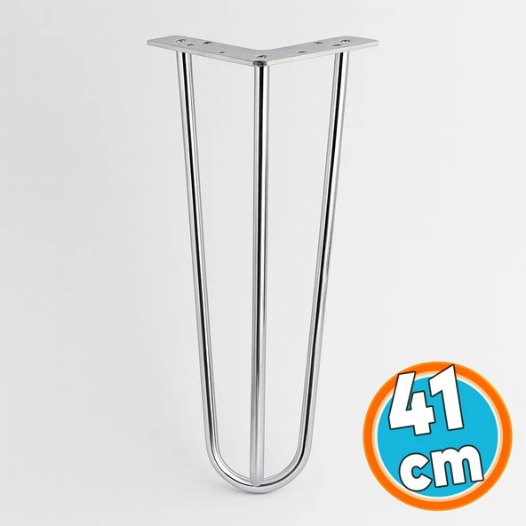 Sehpa Masa Ayağı 41 cm Krom Gümüş Metal Tekli Dayanıklı Mobilya Destek Yükseltici Ayak Modeli ürün görseli 1