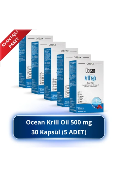 Ocean Krill Oil 500 Mg 30 Kapsül 5 Adet ürün görseli 1