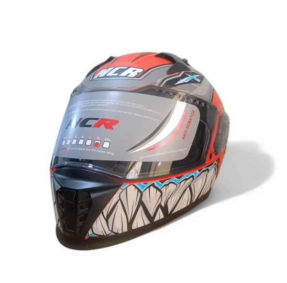 NCR KASK KAPALI VİSÖRLÜ M69 ECE22-06 BELGELİ TURUNCU ürün görseli 1