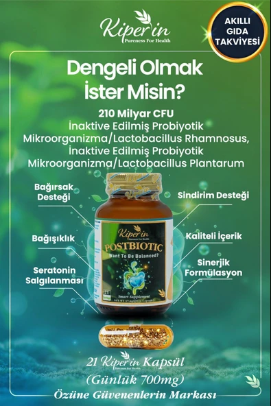 Kiperin Postbiyotik 21 Kapsül - Resim 2