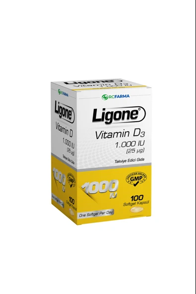 Ligone Vitamin D3 1000 IU Softgel 100 Kapsül ürün görseli 1