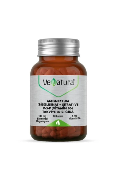 VeNatura Magnezyum Bisglisinat+Sitrat+P5P+B6 60 Kapsül ürün görseli 1